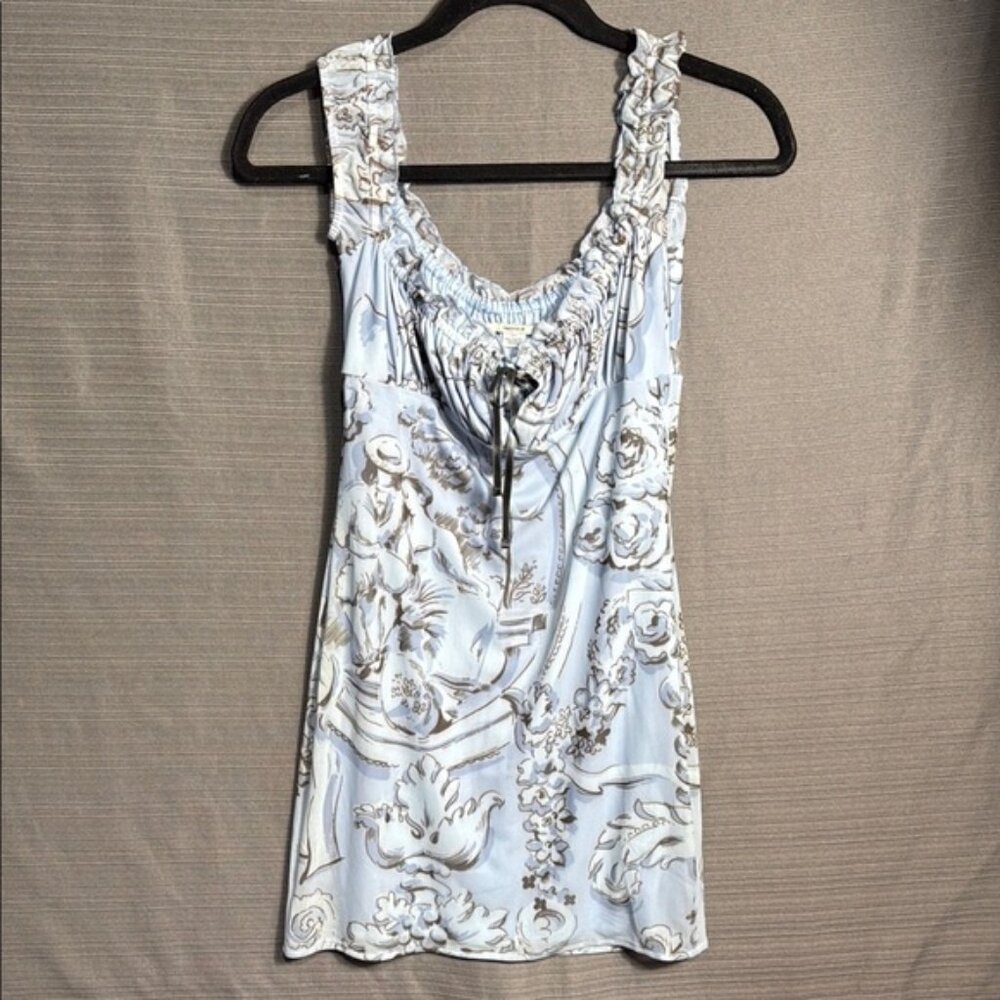 Kimchi Blue Small Elegant Blue and‎ White Ruched Dress